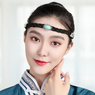 蒙古元素头饰民族舞蹈头带蒙古族服装演出配套手工艺头戴饰品包邮