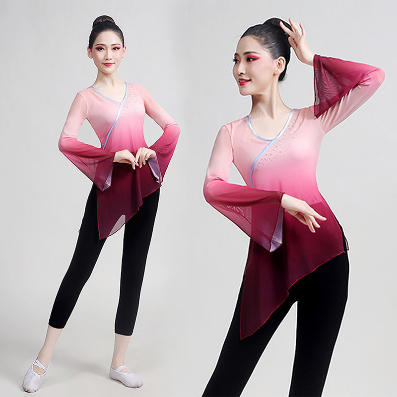 古典舞蹈练功服成人女纱衣芭蕾舞身韵上衣形体艺考服中国舞演出服 金昊舞蹈用品商城 淘优券