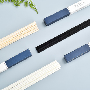 KHANID无火香薰套装藤条纤维藤条DIY挥发棒黑白本色8只装中性盒