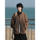 19otiwtt春季 夹克男女生潮流宽松纯色华夫格外套 日系复古插肩袖