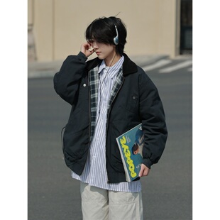 19otiwtt美式 多口袋夹克男春秋情侣宽松休闲潮牌外套 复古翻领工装