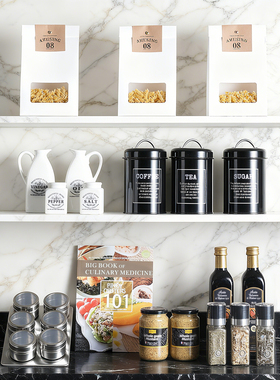 现代简约样板间下柜厨房储物柜咖啡香料道具组合摆件餐边柜层架