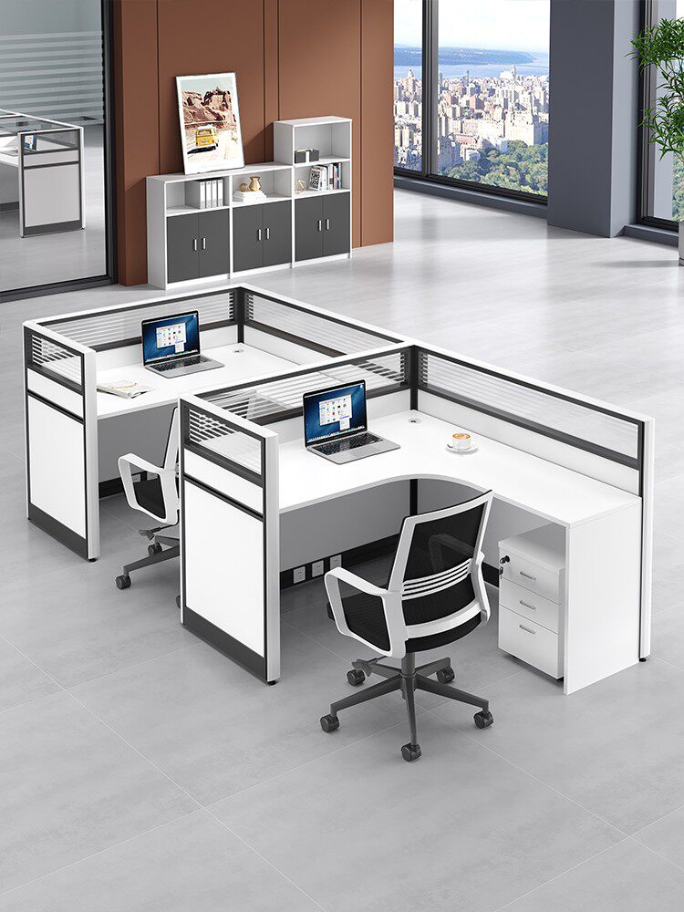 Ofis masası və stul dəsti, L və T formalı, 4 nəfərlik