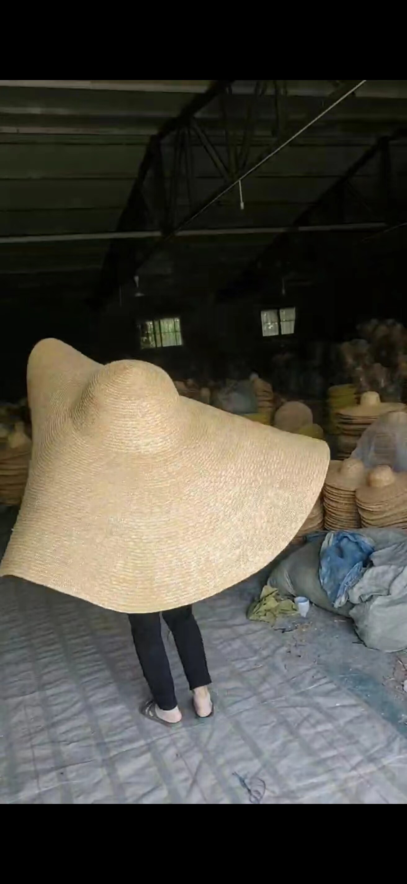 龙乡草帽户外超大麦秸秆材质