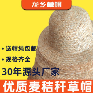 麦秸秆大草帽农民沙滩户外遮阳夏防晒工地女大檐大沿男草帽子太阳