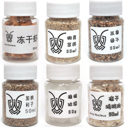 蚂蚁食物瓶装专用冻干虾干冰糖收获蚁种子