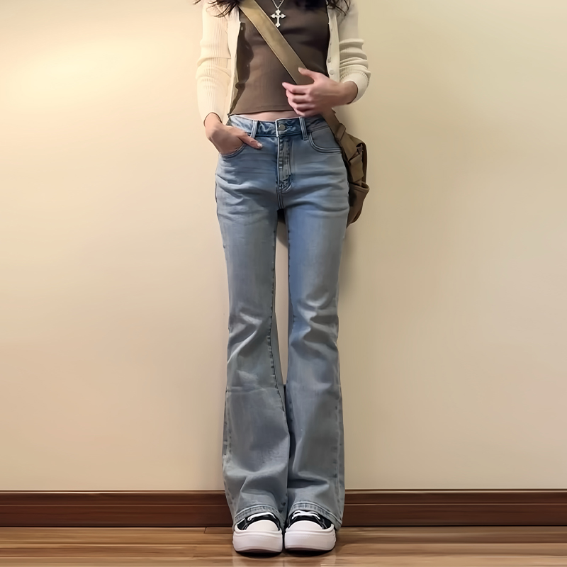 MYFC美式浅色低腰微喇牛仔裤女