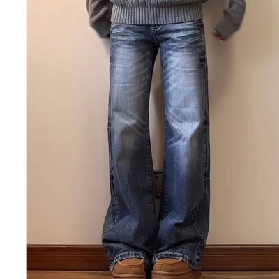 低腰微喇叭阔腿新款牛仔裤女