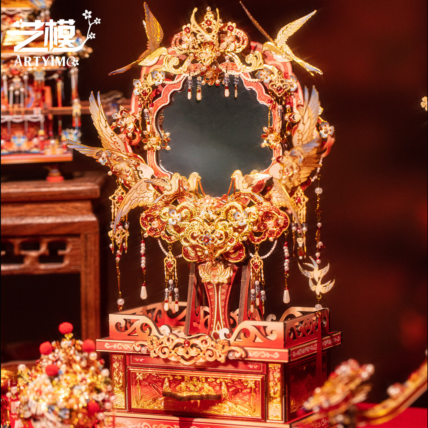 艺模十里红妆芳棠照锦3D立体拼图金属拼装玩具模型结婚送礼物摆件