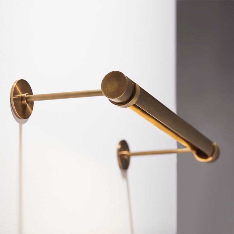 轻奢现代简约北欧电镀金色复古美式卧室餐厅床头书房线条照画壁灯