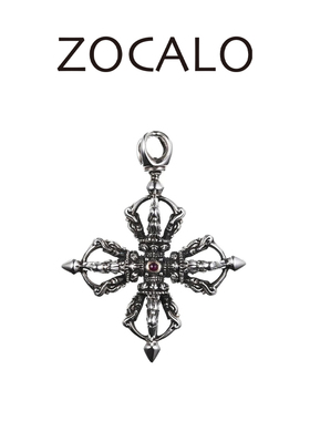 ZOCALO金刚杵红蓝宝石四项杵吊坠
