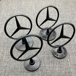 奔驰立标原厂免打孔粘贴款奔驰威霆V260改装奔驰车标装饰机盖车头