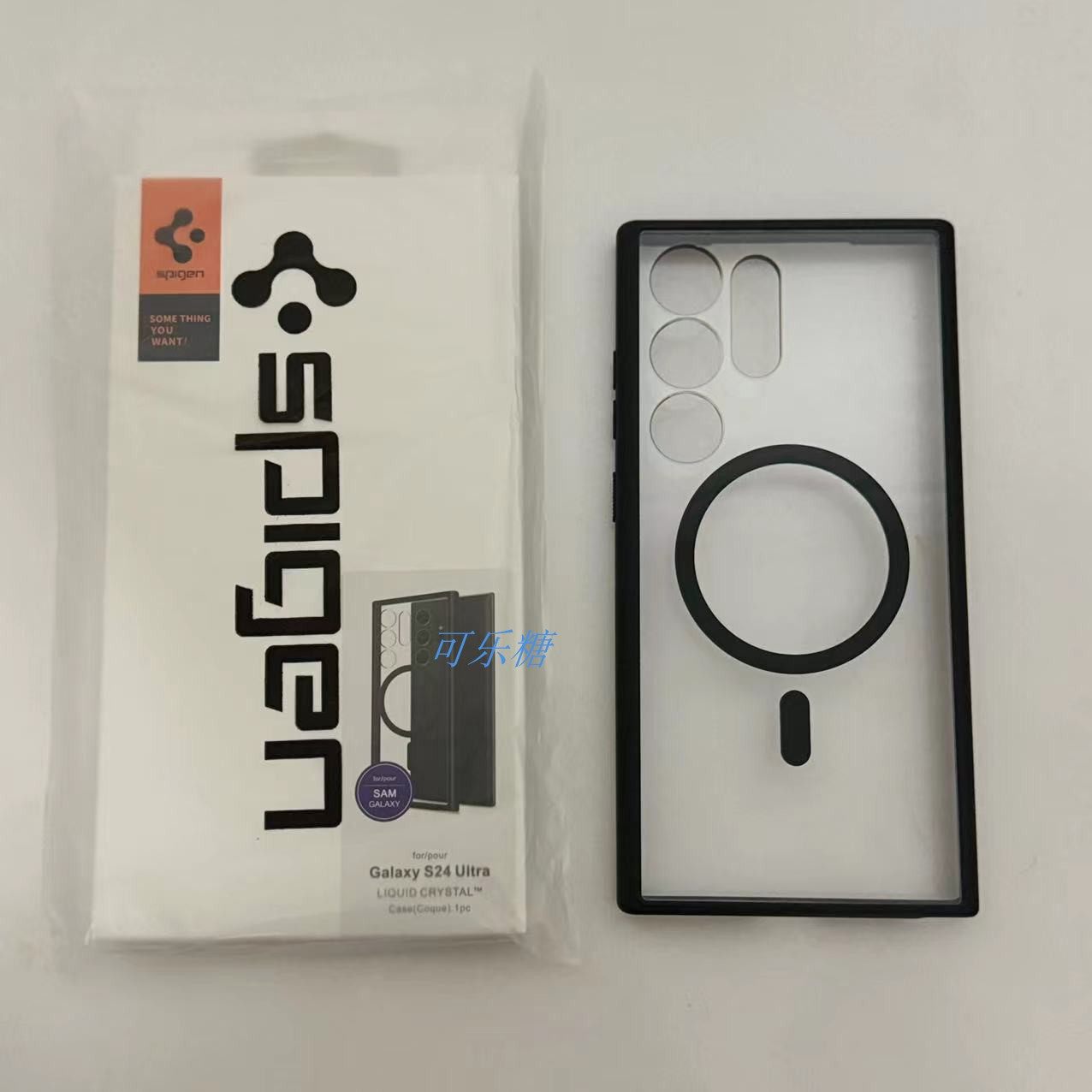 Spigen适用三星精孔透明透黑手机壳S25Ultra/S24 Ultra透明亚克力s23 Ultra全包防摔保护套外壳硬壳边软