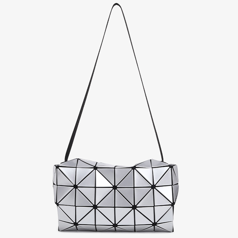 日本新款女包几何菱格单肩斜挎包时尚个性小方盒子包轻便格子包