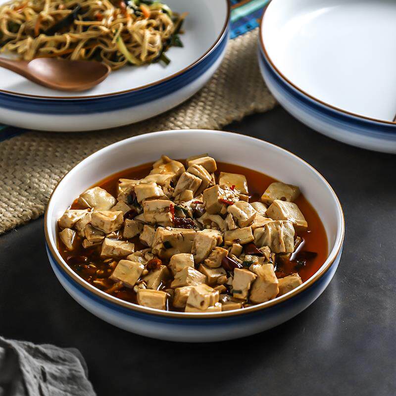 麻婆豆腐酒店专用红烧肉汤菜盘饭店牛蛙盘子深口酸菜鱼蒸蟹碟摆盘