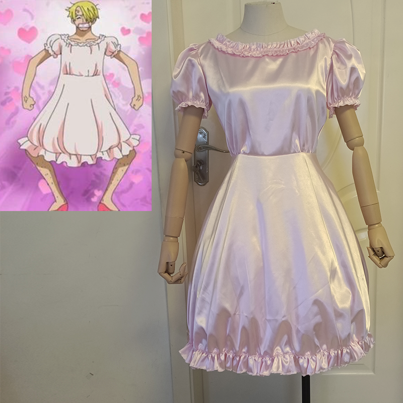 海贼王cos山治 cos服海贼王山治cosplay服装女山治粉色公主裙