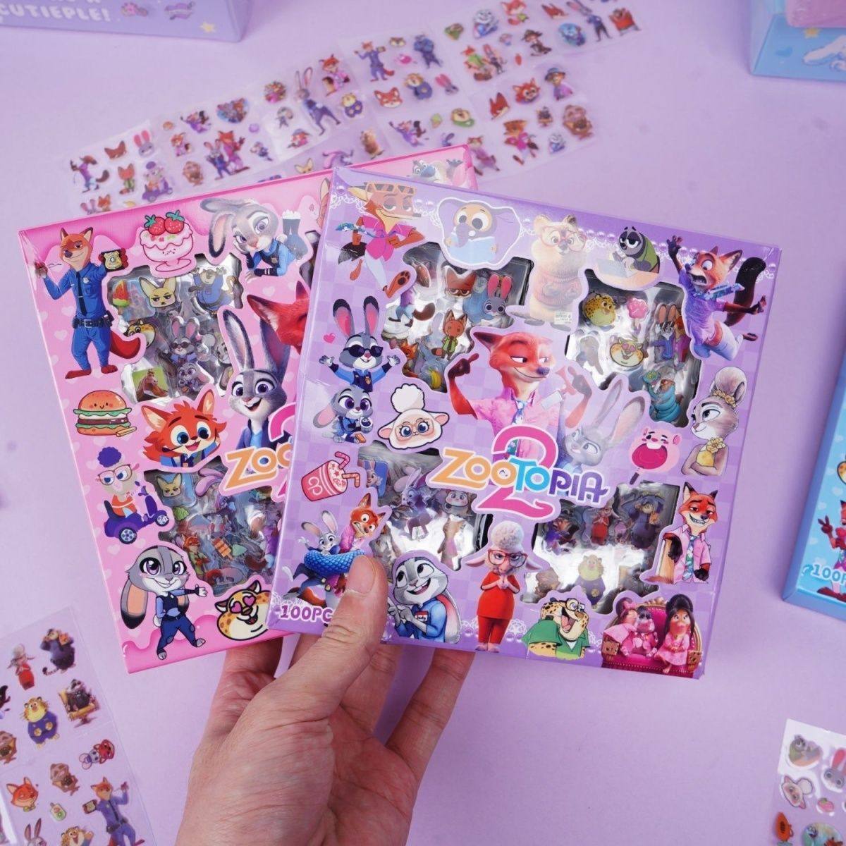 2026新款网红疯狂动物城2贴纸100张礼盒朱迪尼克猎魔女团可爱女孩,玩具/童车/益智/积木/模型,贴纸,淘宝优惠券,粉丝福利购,淘宝优惠卷