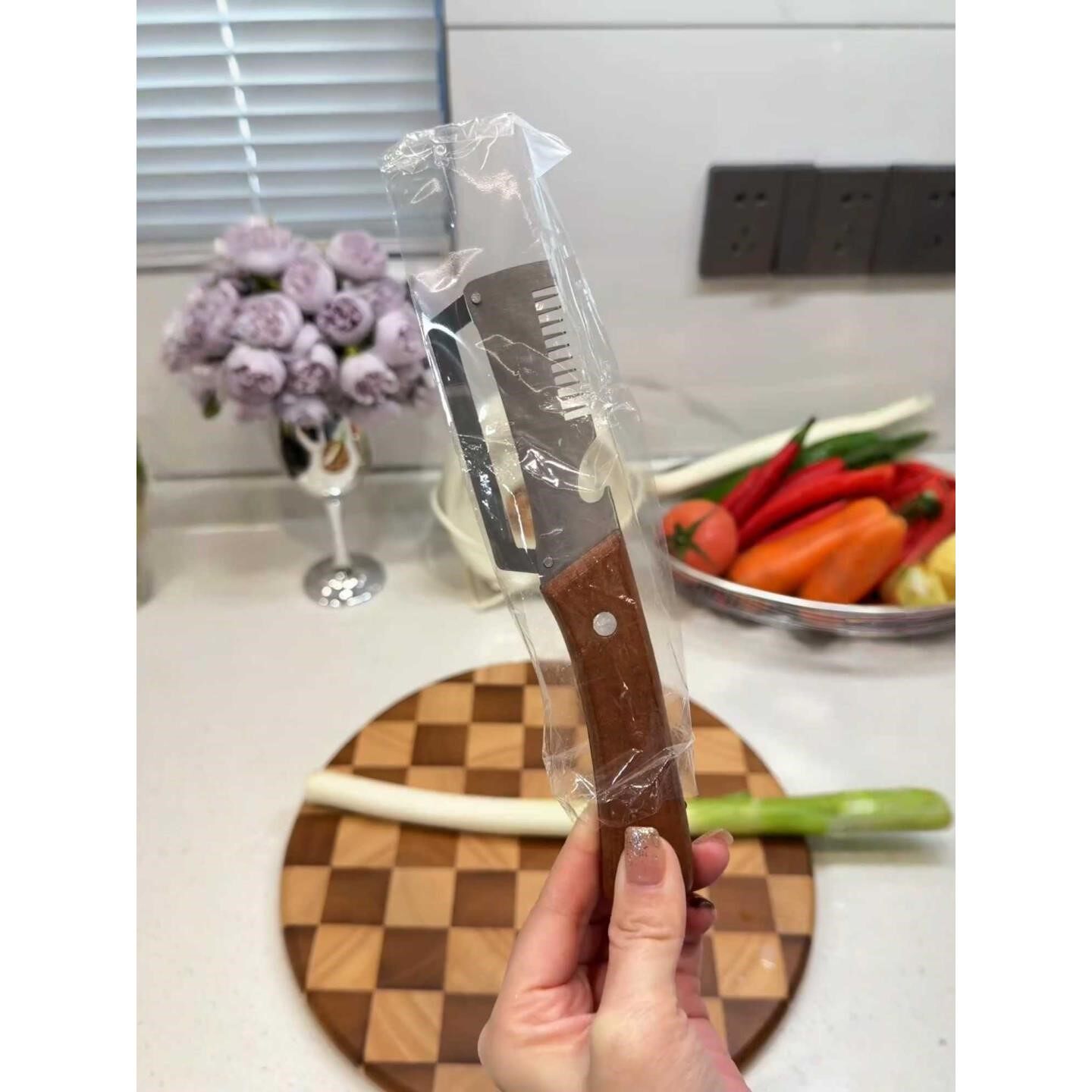 不锈钢切葱神器木柄水果削皮器厨房多功能削皮刀土豆芦笋冬瓜刨刀