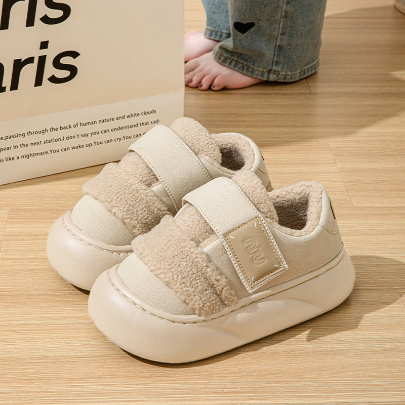 魔术贴厚底包跟棉拖鞋女冬季2025新款时尚外穿防滑保暖羊羔绒棉鞋,居家布艺,居家棉拖/棉鞋,淘宝优惠券,粉丝福利购,淘宝优惠卷