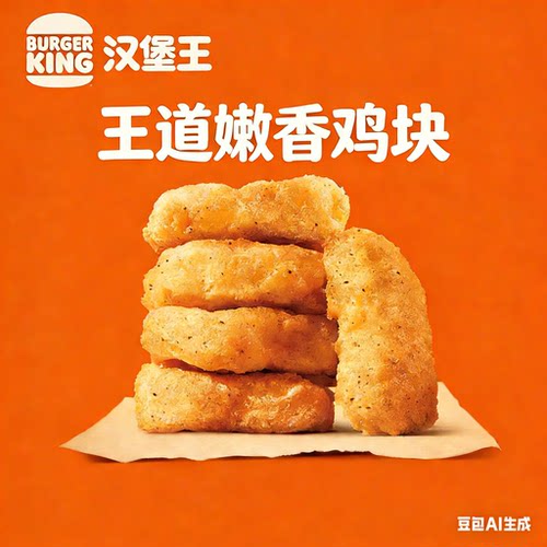 【汉堡王代下单】王道嫩香鸡块1份5块鸡腿鸡块派汉堡果木小皇堡