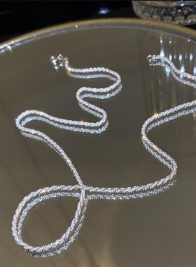 满天星波光粼粼项链高级感轻奢个性小众简约闪亮素链锁骨链颈链