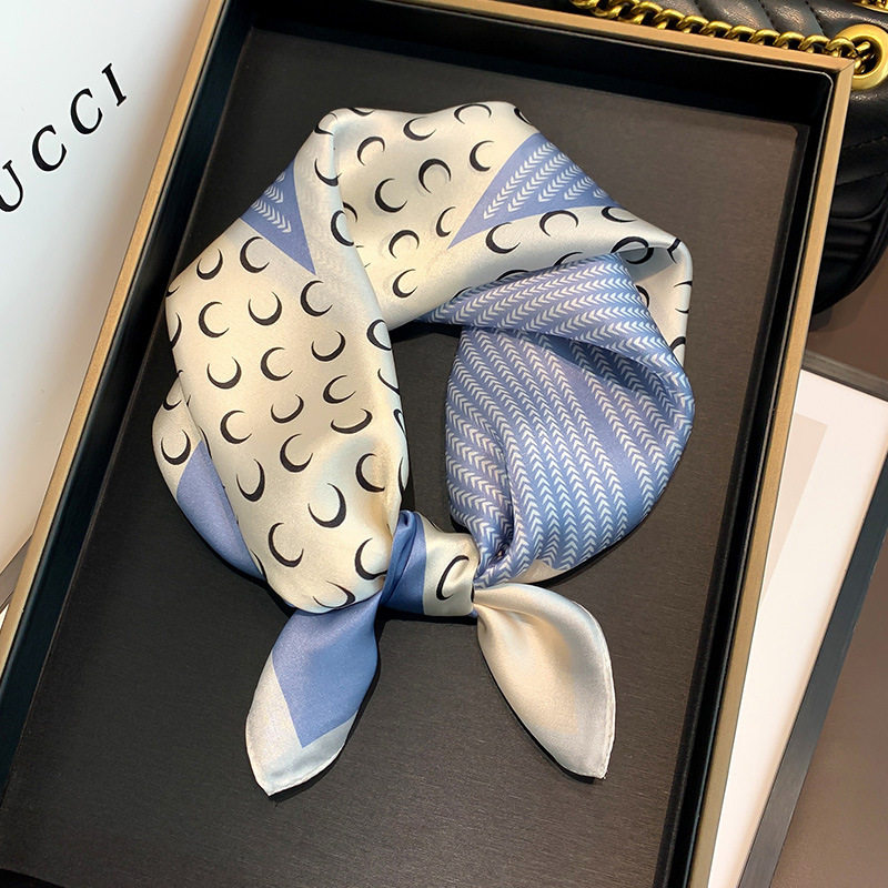 2024真丝丝巾夏季新款桑蚕丝小方巾时尚优雅领巾发带丝巾