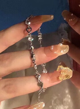 夏季甜酷爱心锆石手链女生ins小众设计2022年新款潮闺蜜网红手饰