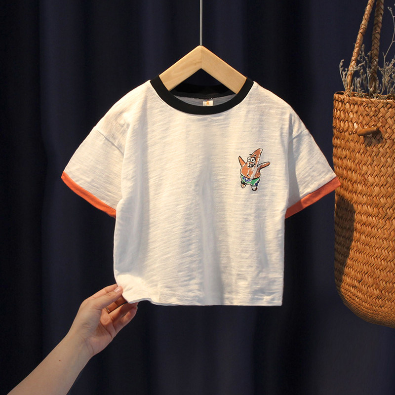 男童t恤短袖夏季纯棉透气吸汗竹节棉男小童宝宝宽松白色体恤上衣,童装/婴儿装/亲子装,T恤,淘宝优惠券,粉丝福利购,淘宝优惠卷