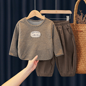 t恤T宝宝纯棉休闲裤 森系小女孩好看长袖 两件套 2026新款 女童春套装