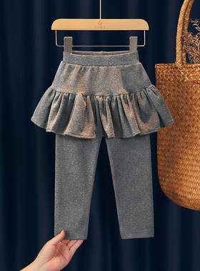 女童打底裤秋冬季2025新款小女孩洋气好看儿童裙裤宝宝纯棉加绒裤