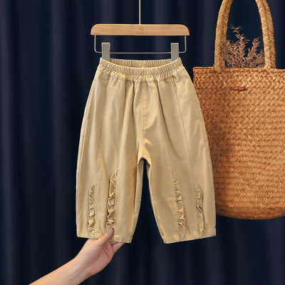 可衣棉尔长裤纯棉卡其色休闲裤子