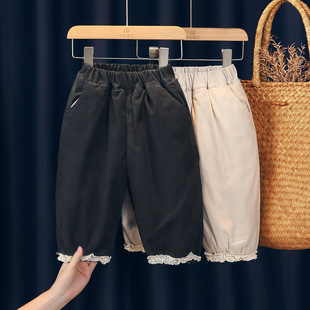 女宝宝纯棉一件过冬棉裤 女童裤 子外穿冬加厚夹棉儿童纯色宽松长裤