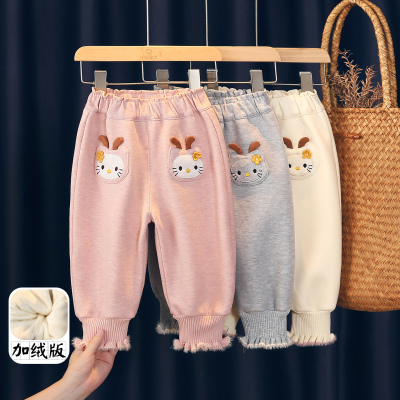 可衣棉尔纯棉一体加绒加厚休闲裤