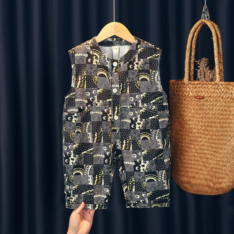 长裤纯棉背带裤花色裤子