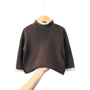 女宝宝打底衫秋冬季新款2026婴儿高领加厚加绒内搭女童德绒保暖衣