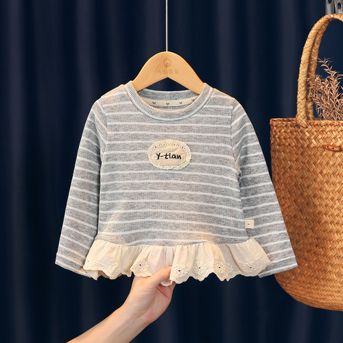 可衣棉尔韩版长袖t恤宝宝针织衫