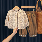 衬衫 女童春装 森系小女孩洋气长袖 套装 儿童休闲纯棉两件套 2026新款