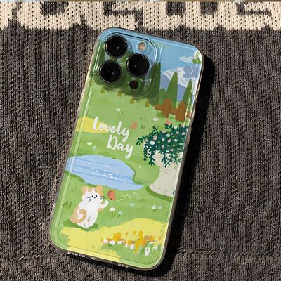 创意OPPOReno15可爱苹果17适用13小清新14plus春日花园小猫iPhone16ProMax透明ins风12手机壳软s30红米TURBO5