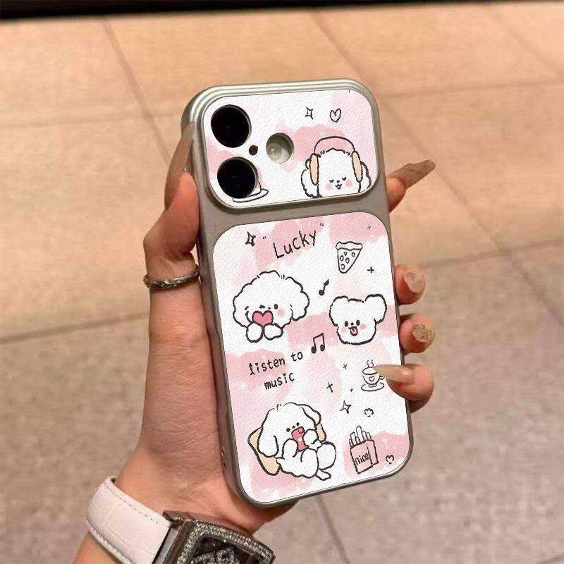 新款iPhone13pro大视窗爱心唱歌小狗可爱苹果14创意16plus适用17Air全包15ProMax卡通手机壳