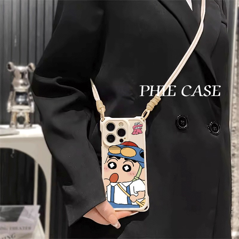 苹果16ProMax适用背包小新iPhone17四角开孔13透明一加ACE5斜挎手腕挂绳14防摔15plus手机壳软12卡通VIVOx200