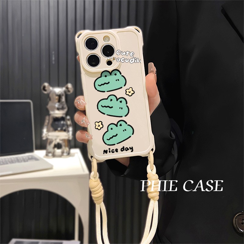 华为NOVA12适用防摔15plus手机壳软iPhone14四角开孔13ProMax透明VIVOs30多个鳄鱼头苹果16斜挎手腕挂绳x100s