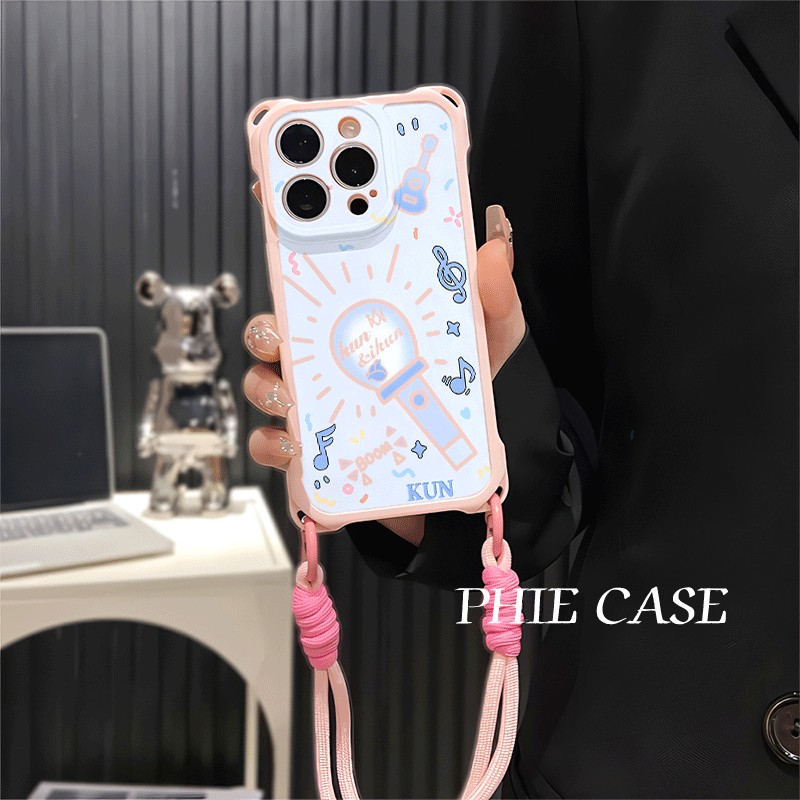 蔡徐坤应援棒17ProMax适用iPhone14防摔15plus周边华为Pura80手机壳软x300四角开孔13透明苹果16斜挎手腕挂绳