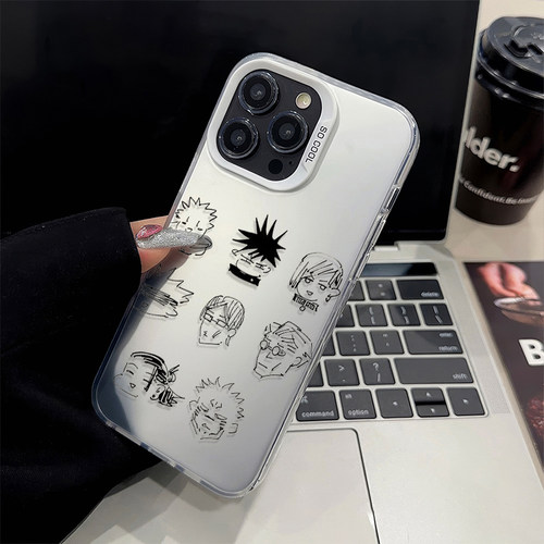iPhone17彩银苹果13简笔咒术回战成员创意OPPORENO16动漫硬15ProMax适用14PLUS高级感手机壳个性VIVOIQOOZ11X