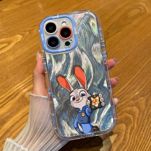 OPPOK15PRO警官朱迪适用14Plus创意一加ACE5手机壳软16ProMax卡通iPhone17泡芙羽纱苹果13动漫12mini新款x300