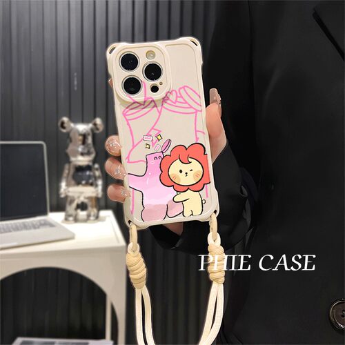 一加ACE5四角开孔iPhone王源演唱会HUG13斜挎手腕挂绳12ProMax适用苹果16透明15plus手机壳软14防摔x100ins风
