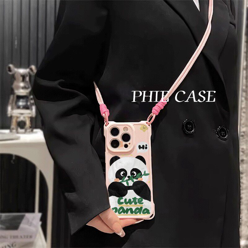 OPPOReno14四角开孔13ProMax一夜暴富斜挎iPhone15手机壳软手腕挂绳苹果16plus透明适用荣耀MAGIC7防摔12可爱