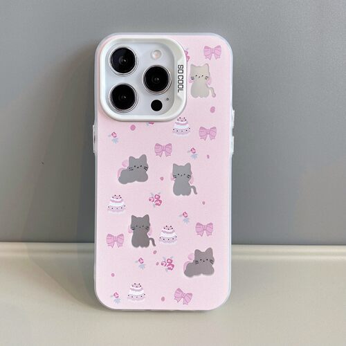 镂空蝴蝶结猫咪iPhone13苹果15可爱VIVOx300Ultra彩银小米17ProMax硬ins风华为NOVA16适用14PLUS高级感手机壳