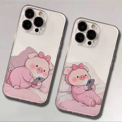 卡通iPhone13苹果12创意一加15T透明可爱14ProMax软少女心小米17ULTRA适用16PLUS玩手机小猪华为PURA80手机壳