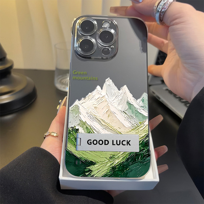 雪山风景iPhone17ins风硬13ProMax适用16透明12无边框荣耀畅玩60A苹果15plus带支架14超薄麦芒30高级感手机壳