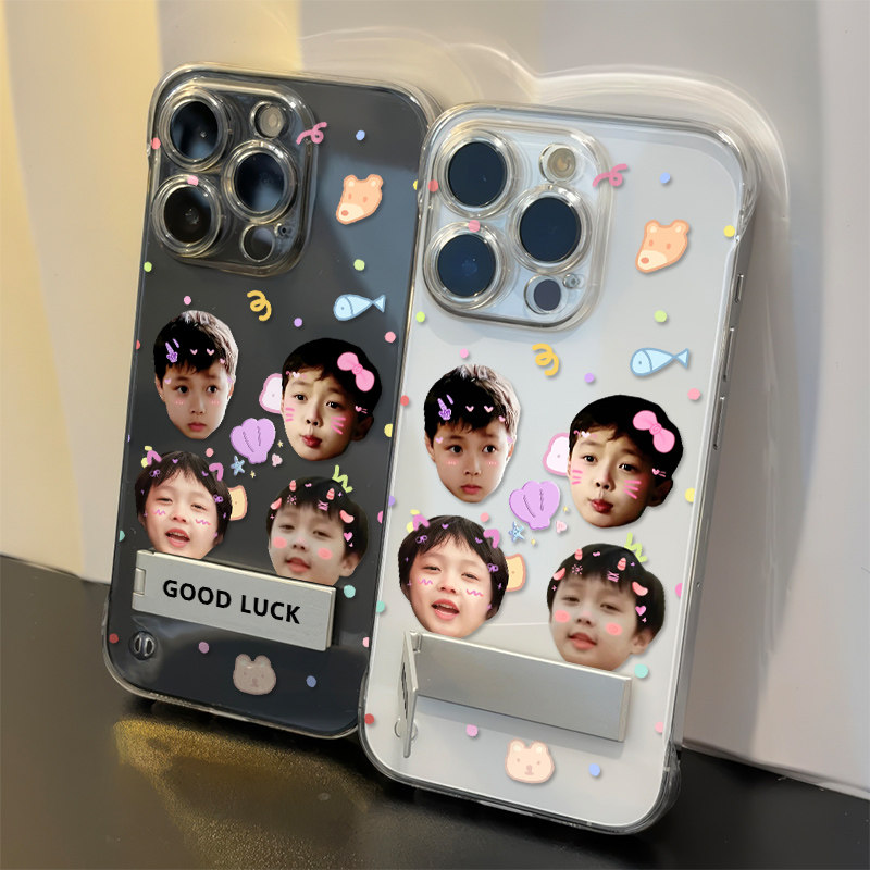 iPhone14手机壳硬小米17ProMax适用15创意荣耀500透明无边框小众苹果16plus带支架13超薄可爱张艺兴VIVOX300S